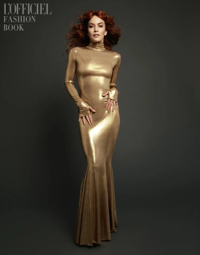 Britt Lower gold dress